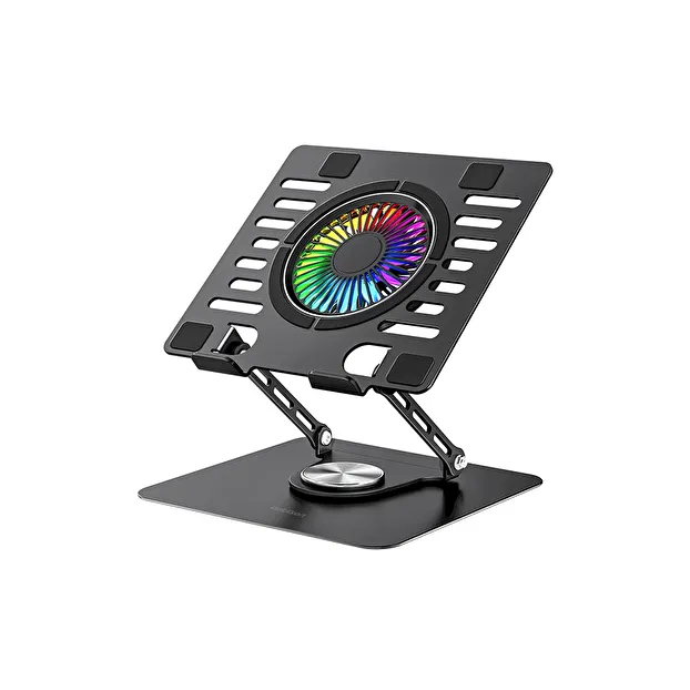Addison AD-RC36 Steely 360 Derece Dönebilen Fanlı RGB Işıklı Laptop Stand
