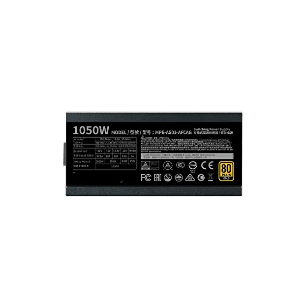 Cooler Master MWE V2 1050W 80+ Gold Full Modüler, PCIe Gen 5.0, ATX 3.1 Güç Kaynağı