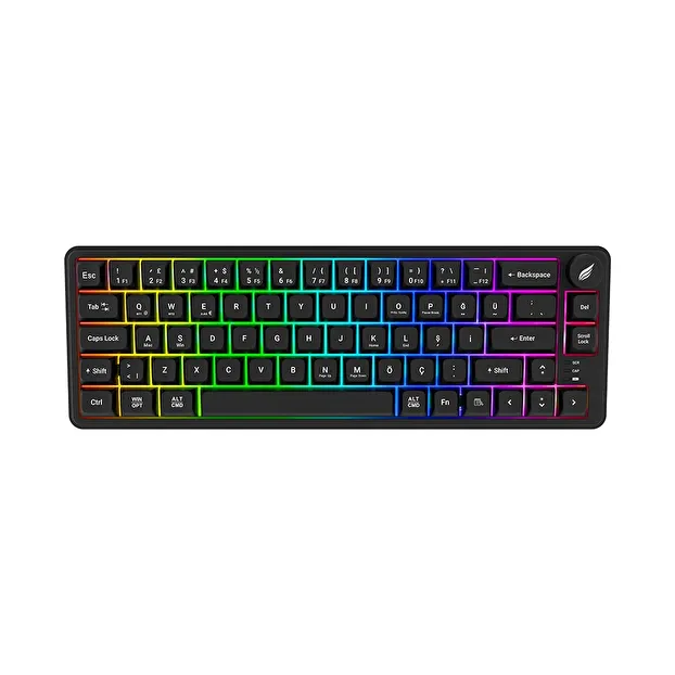 Hawk Gaming HK251 Membrane RGB Kablosuz Siyah Gaming Klavye