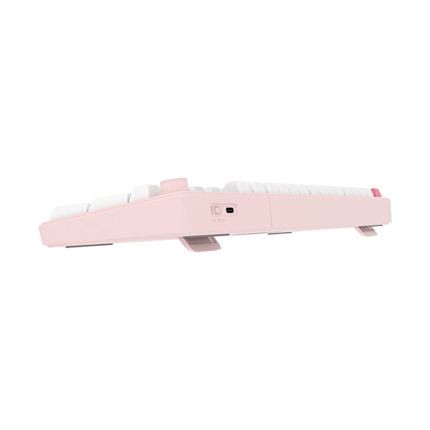 Hawk Gaming HK258 Membrane LCD RGB Kablosuz Beyaz Pembe Gaming Klavye