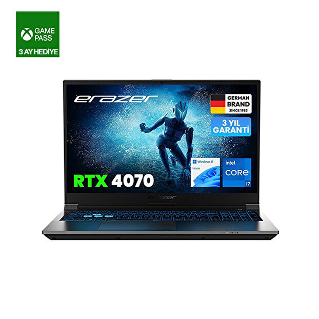 ERAZER Deputy P60 MD62624 Intel Core i7-13620H 16GB RAM 1TB SSD RTX4070 15.6" Full HD 144Hz W11H Oyuncu Laptop