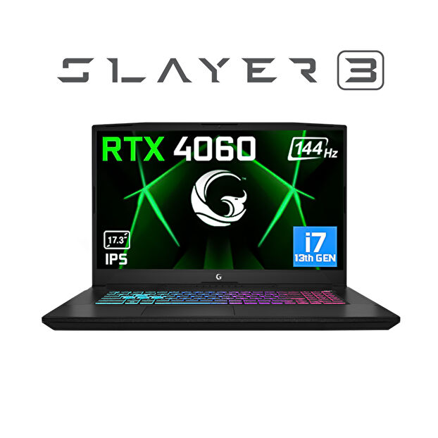Game Garaj Slayer3 7XL-4060v2 Intel Core i7-13700H RTX4060 17.3" FreeDos 144Hz Oyuncu Laptop