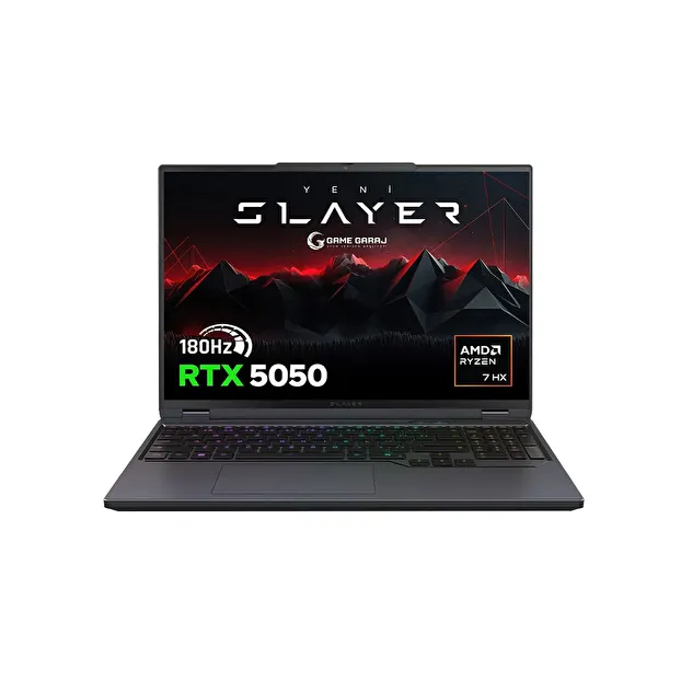 Game Garaj Slayer R7T-5050 AMD Ryzen 7 8840HX RTX5050 16" 180Hz QHD+ FreeDos Oyuncu Laptop