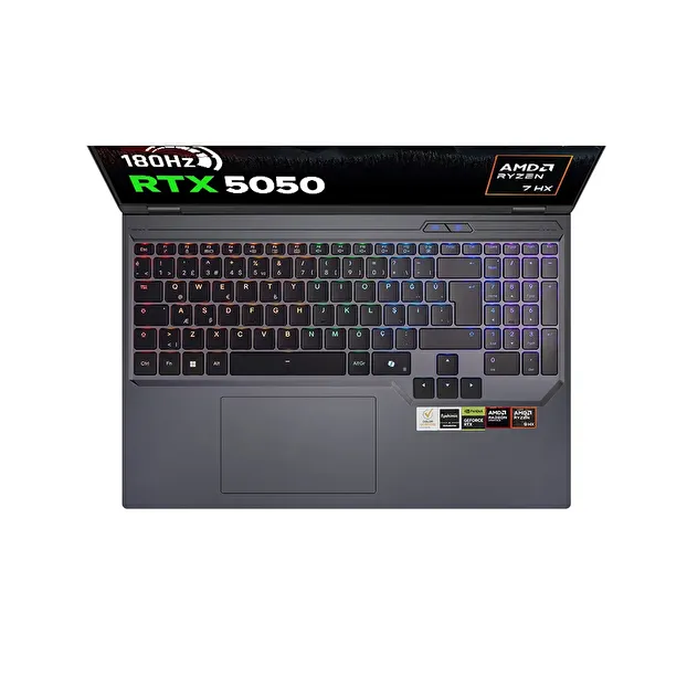 Game Garaj Slayer R7T-5050 AMD Ryzen 7 8840HX RTX5050 16" 180Hz QHD+ FreeDos Oyuncu Laptop