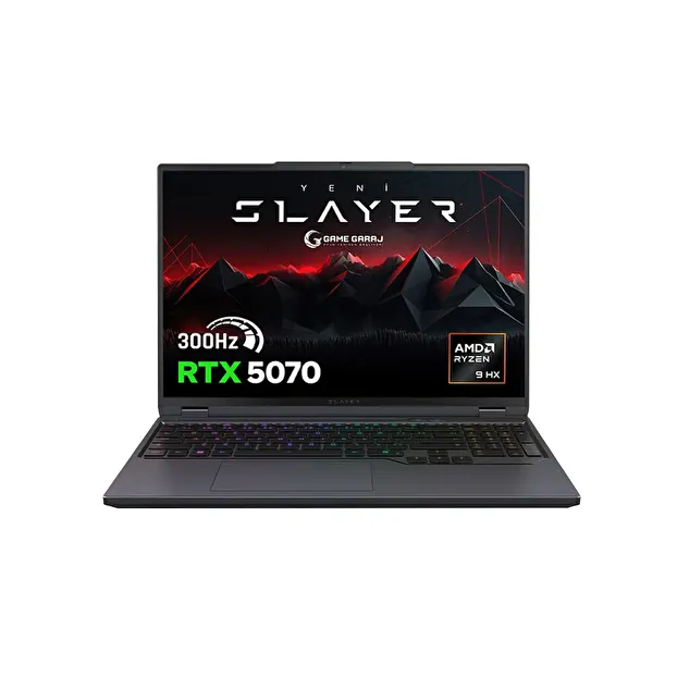 Game Garaj Slayer R9T-5070 AMD Ryzen 9 8945HX RTX5070 16" 300Hz QHD FreeDos Oyuncu Laptop