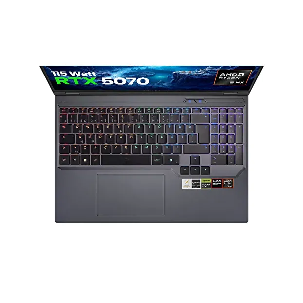 Game Garaj Slayer R9T-5070 V2.12 AMD Ryzen 9 8945HX RTX5070 12GB 16" 300Hz QHD+ FreeDos Oyuncu Laptop