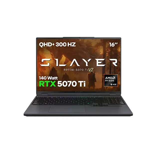 Game Garaj Slayer R9T3D-5070Ti V2 AMD Ryzen 9 9955HX3D RTX5070Ti 16" 300Hz QHD+ FreeDos Oyuncu Laptop