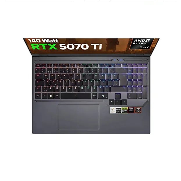 Game Garaj Slayer R9T3D-5070Ti V2 AMD Ryzen 9 9955HX3D RTX5070Ti 16" 300Hz QHD+ FreeDos Oyuncu Laptop