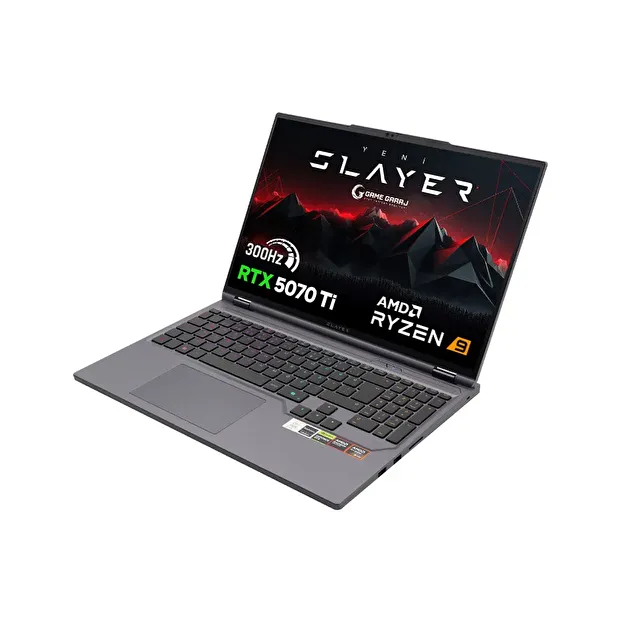 Game Garaj Slayer R9T-5070Ti AMD Ryzen 9 9955HX RTX5070Ti 16GB RAM 1TB SSD 16" QHD+ FreeDos 300Hz Oyuncu Laptop