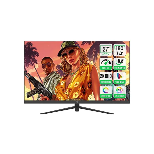 GamePower Sonic T80 27" Flat Fast IPS 180HZ 0.5Ms QHD 2K Gaming Monitör