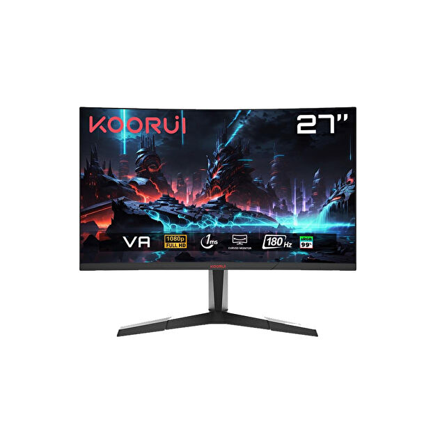 Koorui 27" 27E6CA 180Hz 1ms VA FHD Curved Gaming Monitör